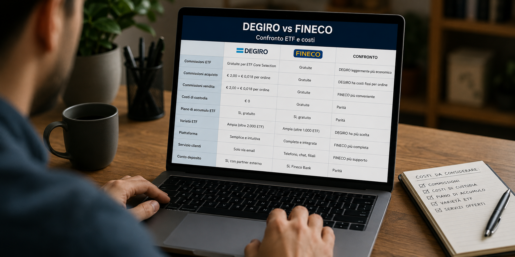 DEGIRO vs Fineco quale conviene per ETF e costi